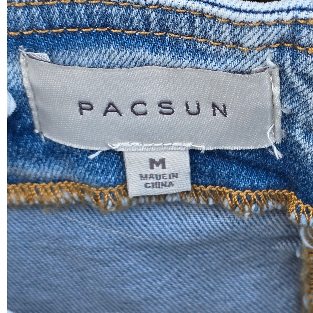 PacSun Denim Bustier Crop Bra Top M Y2K Coquette Bow Corset Style - Picture 14 of 16
